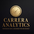 Carrera Analytics logo - złote koło z liniami, elegancki design na czarnym tle