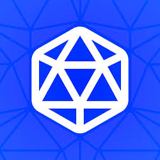Biały icosahedron geometryczny na niebieskim tle z wzorem siatki