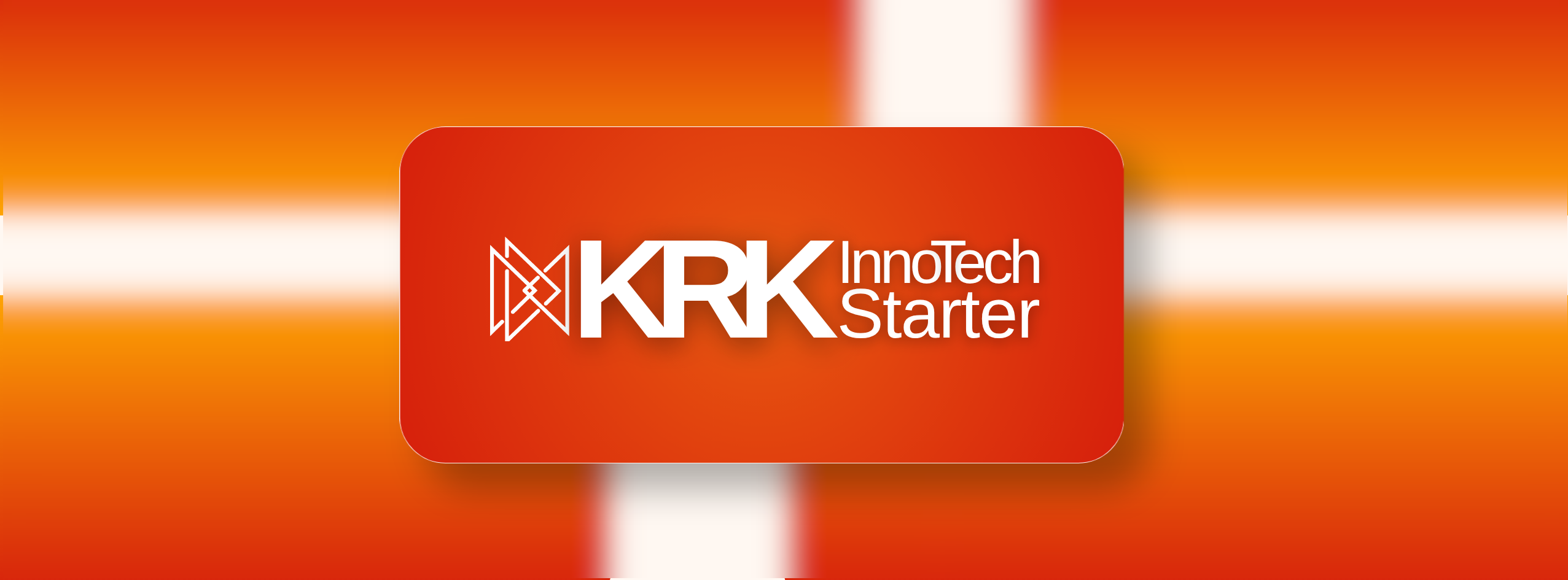 KRK InnoTech Starter logo na czerwonym tle z białymi paskami